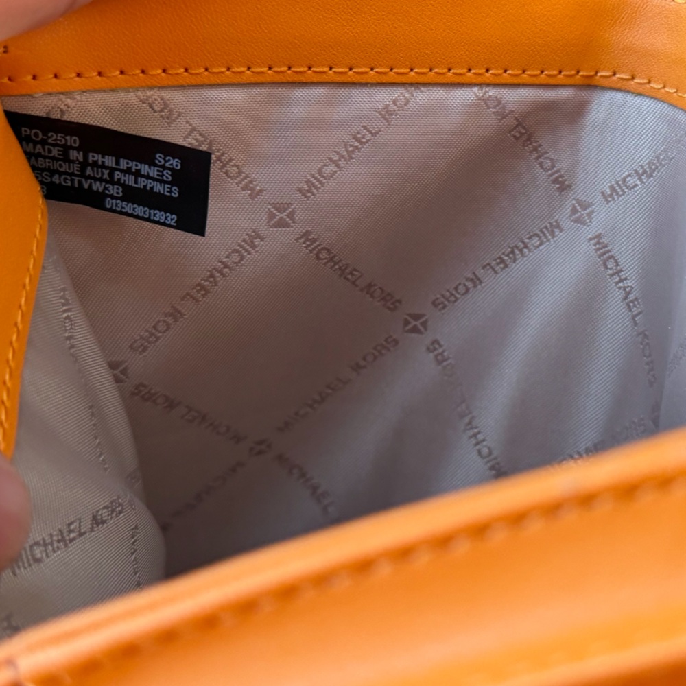 Michael Kors Jet Set Travel Double Zip Large Phone Wristlet MK Rad Orange Multi - Picture 9 of 12
